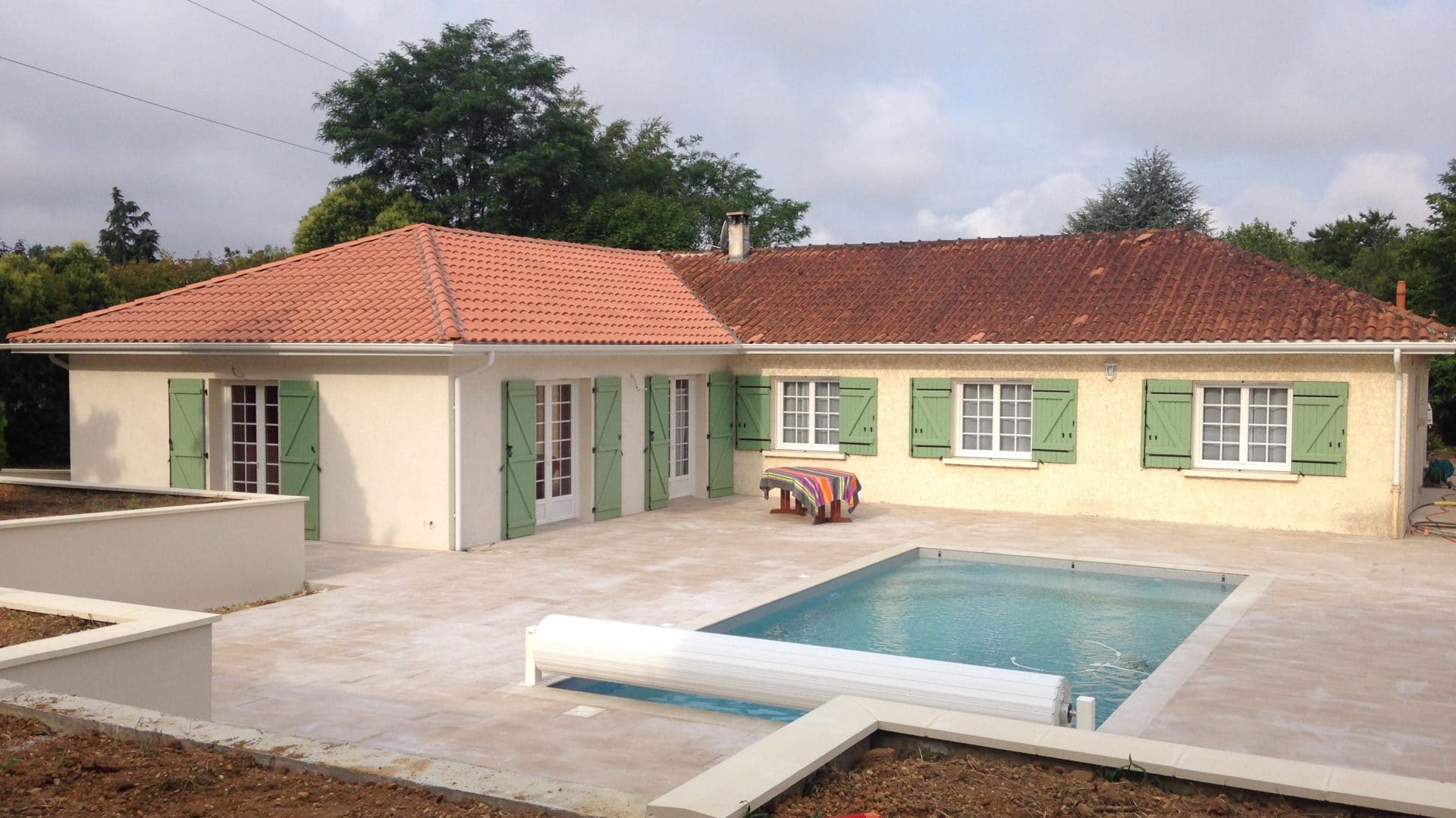 extension villa garage et piscine